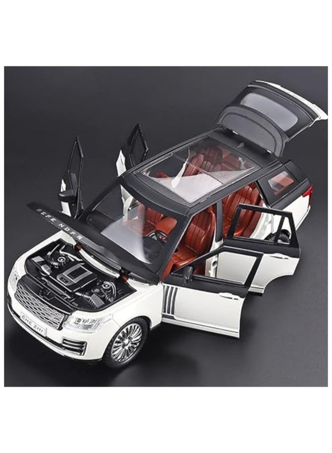1:24 Scale Simulation of Range Rover Die-Cast Pull Back Car– Alloy Metal Toy Vehicle with Sound  Light, Mini Auto Model for Kids and Collectors - Image 3